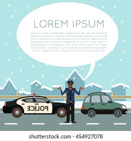 Vector image of the Police of the road