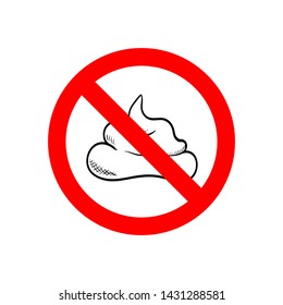 Vector image of a poo prohibition sign