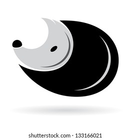  Vector image of an porcupine on white background
