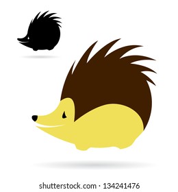  Vector image of an porcupine on white background