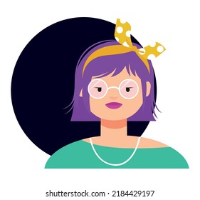 Vector image of a portrait of a girl.