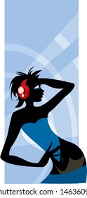 vector image of posing clubbing girl