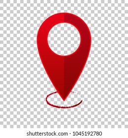 Vector Image  Positioning On The Map. Mark Icon. Red Icon Location Drop Pin On Transparent  Background