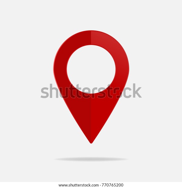 Vector image  positioning\
on the map. Mark GPS icon. Red icon location drop pin on a light\
background.