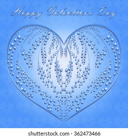 Vector Image. Postcard Valentine's Day. Heart and floral patterns.