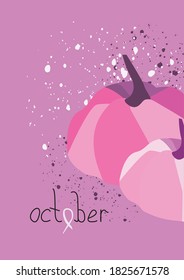 imagen vectorial de un afiche para la lucha contra el cáncer de mama