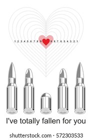 vector image of poster, greeting cards "I've totally fallen for you" the fourteenth of February, Valentine's Day