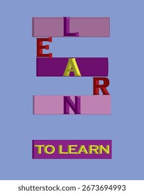 Vector Imagen de un cartel con la inscripción - Aprende a aprender