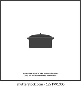 Vector image of the pot for cooking icon on white isolated background. Layers grouped for easy editing illustration. For your design.
