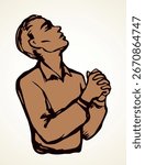 Vector image of the praying person