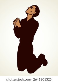 Vector image of the praying person