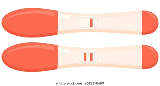 Vector Imagen de una prueba de embarazo. El bebé tan esperado. Prueba para detectar la presencia de GCH en el cuerpo. Elemento para su diseño.