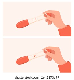 Vector image of a pregnancy test. The long-awaited baby. Test for the presence of hCG in the body. Element for your design.