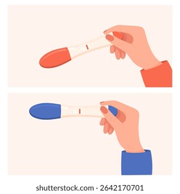Vector image of a pregnancy test. The long-awaited baby. Test for the presence of hCG in the body. Element for your design.