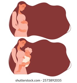 Vector image of a pregnant girl. Concept of pregnancy and bearing a child. Element for your design