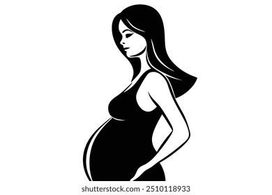 A vector image of a pregnant woman typically features a stylized, simplified figure of a woman with a visible baby bump, often using clean lines and vibrant colors. It aims to convey warmth.