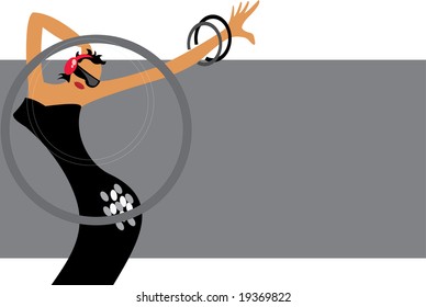 vector image of pretty dancer