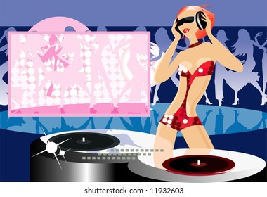imagen vectorial de un bonito jockey de disco