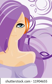 vector image of pretty girl