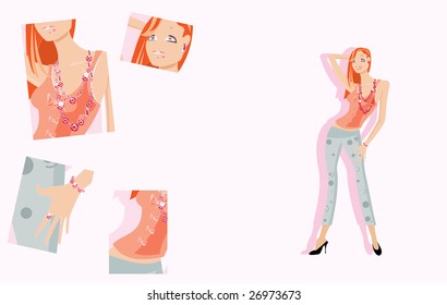 vector image of pretty woman