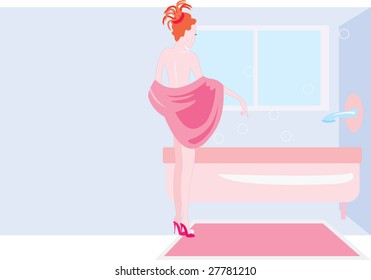 vector image of pretty woman