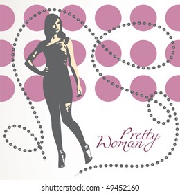 vector image of pretty woman