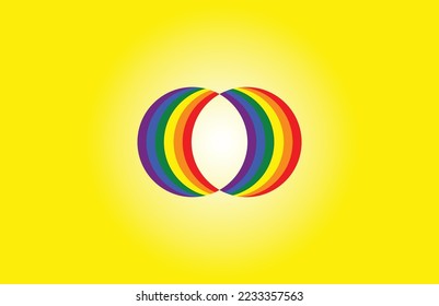 Vektorbild des Stolzes LGBT+ Community Support Symbol auf gelbem Hintergrund
