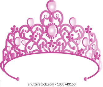 vector image of a princess tiara for a little girl in pink
