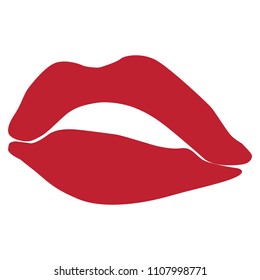 Vector image of a print of female lips