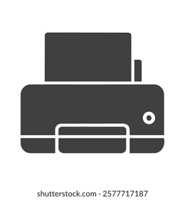 Vector Image of a Printer with an Open Paper Tray
