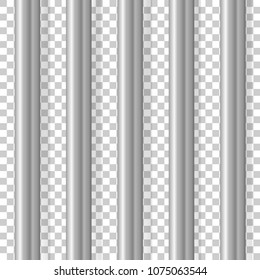 Vector image prison lattice. Metal prison bars on a transparent background