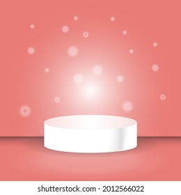 Vector image of product display illustration with pink background