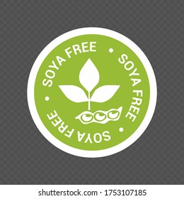Vector image. Product image without soy. Transparent background.