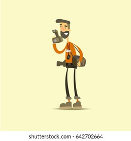 Vector image of a professional photographer.