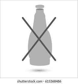 vector image prohibit opening the bottle