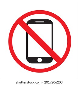 Imagen vectorial de la prohibición de teléfonos