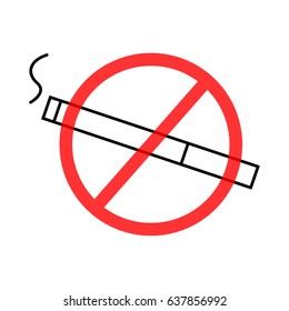 Vector image of a prohibiting smoking sign, a flat icon.