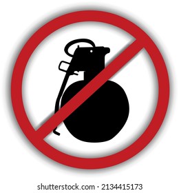 Una imagen vectorial de un signo de prohibición con un zumbido tachado indicará la prohibición de armas y el uso de zumbido vivos.