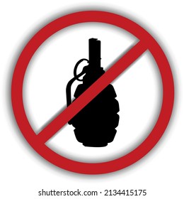 A vector image of a prohibition sign with a crossed out whizbang will indicate the prohibition of weapons and the use of live whizbang .