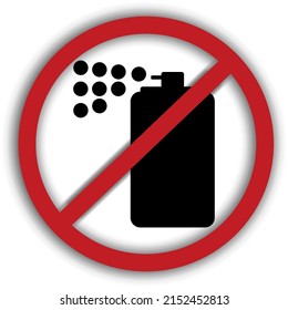 A vector image of a prohibition sign with a crossed out spray can. (it is forbidden to paint the walls, no graffiti)