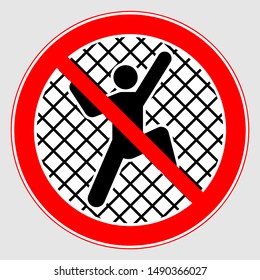 Vector Image Of The Prohibition Sign "Do Not Climb". No Climbing Sign. 