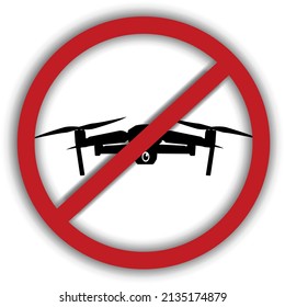 
Vector image of a prohibition sign that prohibits flying drones in certain places