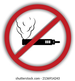 Vector image of a prohibition sign that prohibits smoking an electronic cigarette (vape)
