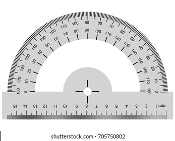 Vector Image Of Protractor, Geometrical Instrument