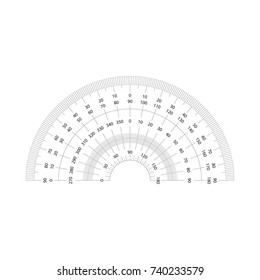 Vector Image Of Protractor, Geometrical Instrument