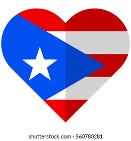 Vector image of the Puerto-Rico flat heart flag