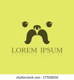 Vector image of pug puppy face design 