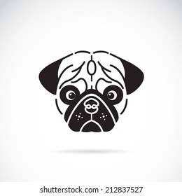 Vector image of pug's face on white background