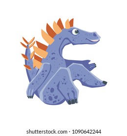 Vector image of purple stegosaurus