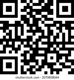 Vector image of the qr code black and white isolated on the white background.